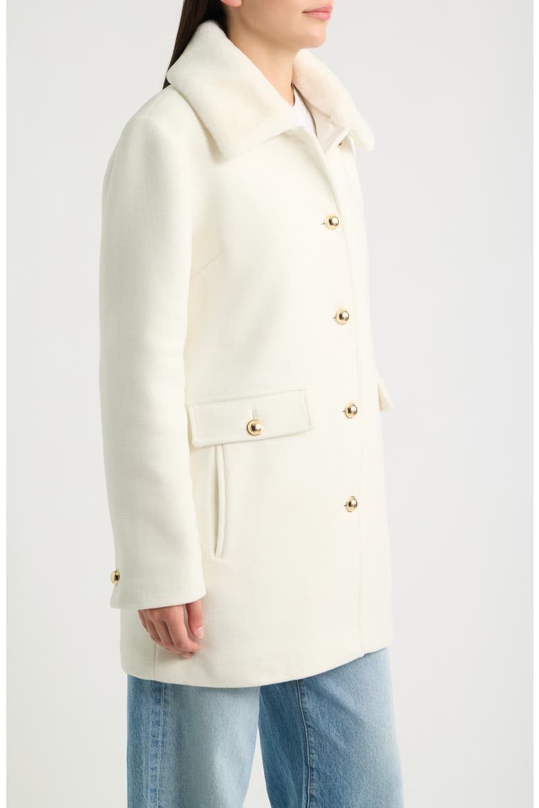 Jacket with Faux Fur Collar, Alternate, color, VANILA ICE