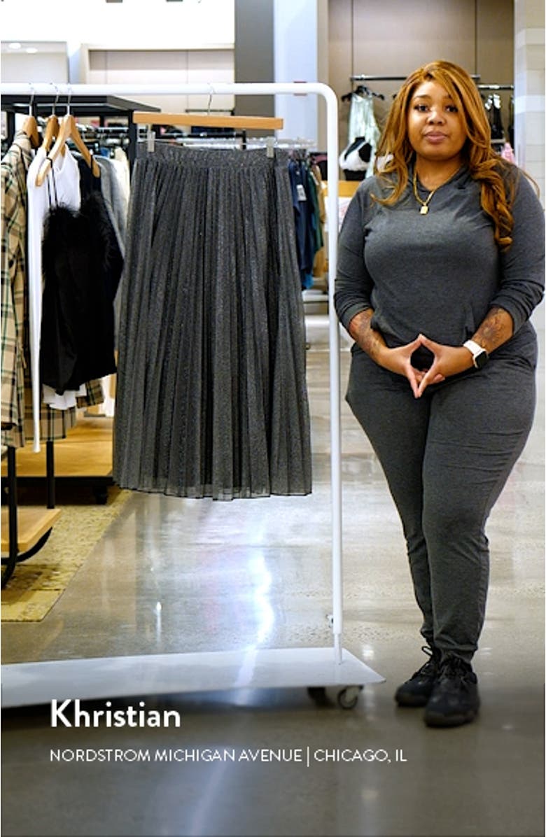 River Island Metallic Plissé Midi Skirt | Nordstromrack