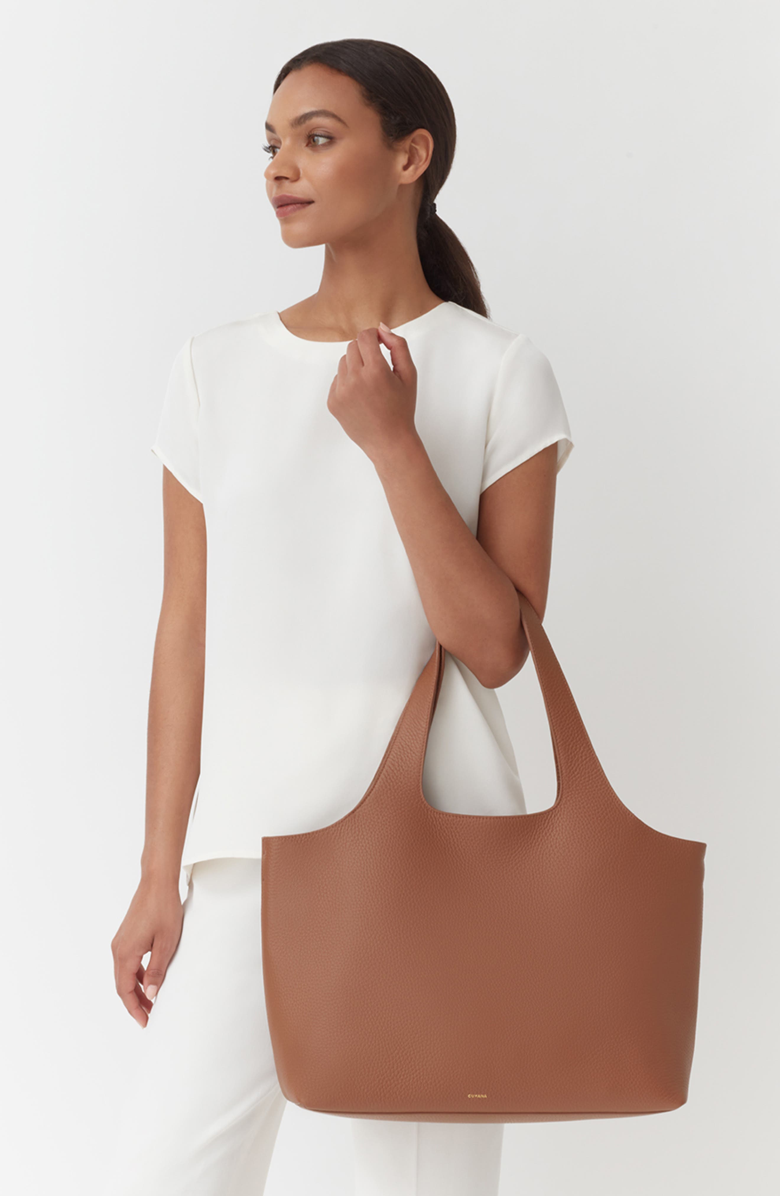 Cuyana System 16-Inch Laptop Leather Tote, Alternate, color, 