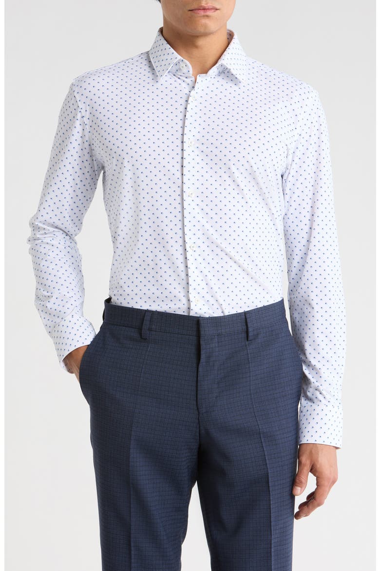 Hank Kent Slim Fit Stretch Performance Dress Shirt, Main, color, LIGHT/ PASTEL BLUE