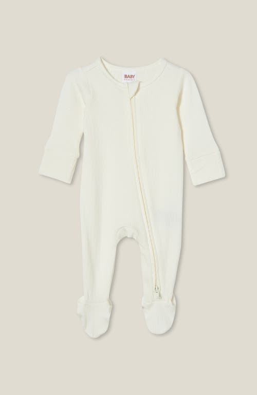 Cotton On Kids Organic Pointelle Zip All In One Romper In Milk
