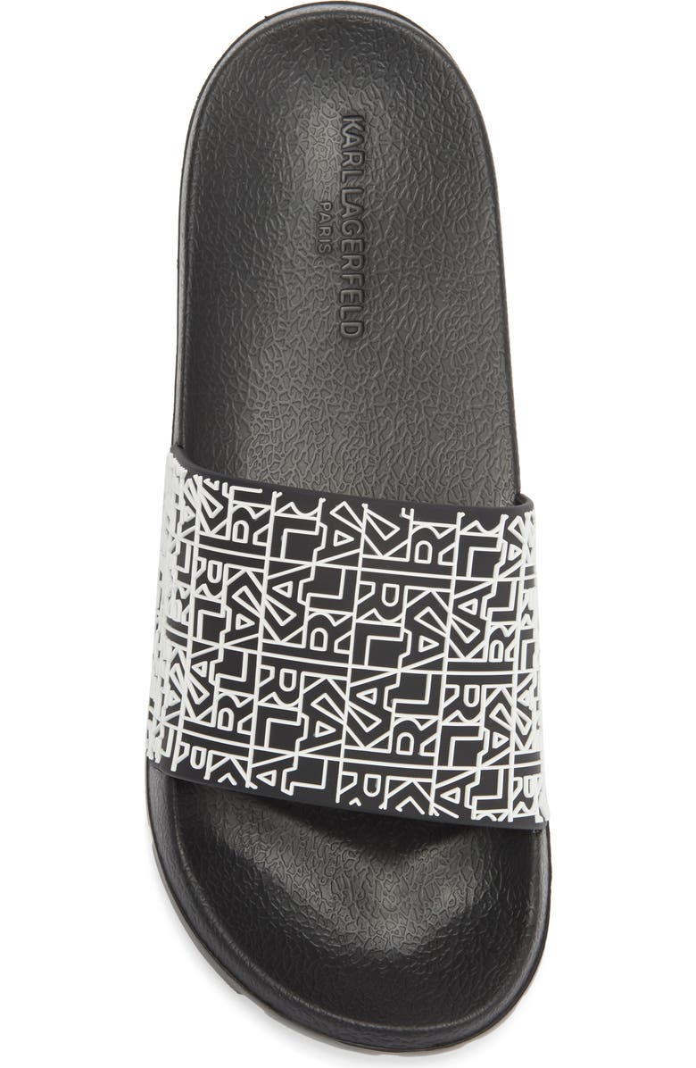 KARL LAGERFELD PARIS Block Logo Slide Sandal, Alternate, color, Black