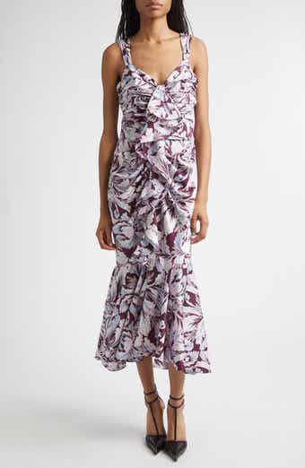 Cinq à Sept Floral Print Ruffle Dress