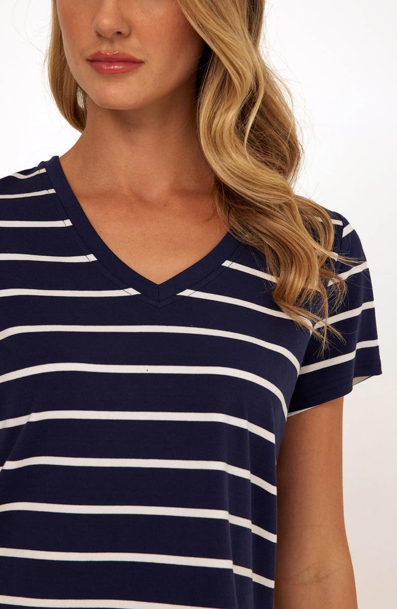 Threads 4 Thought Maxine Stripe V-Neck Top, Alternate, color, Stargazer/ White