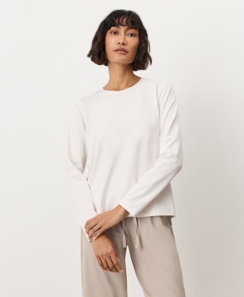 Luxe Essential Crewneck Long Sleeve Tee Made With Organic Cotton