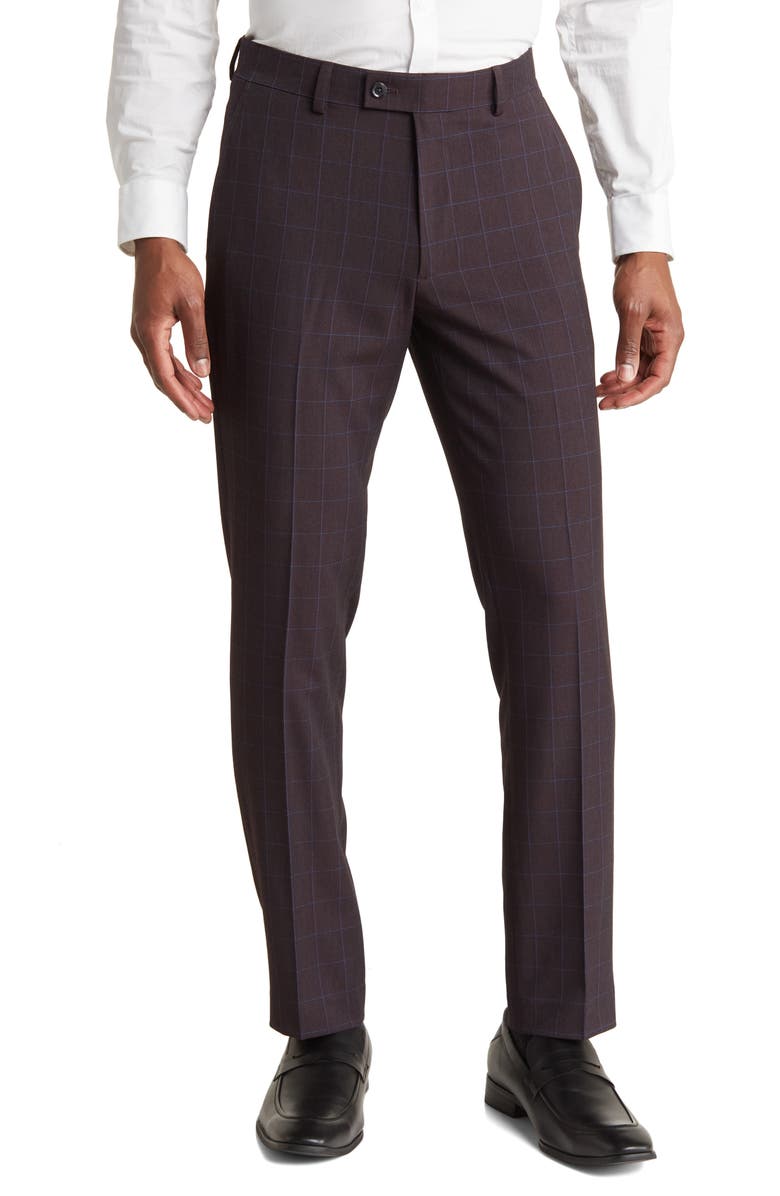 Original Penguin Plaid Flat Front Pants, Main, color,