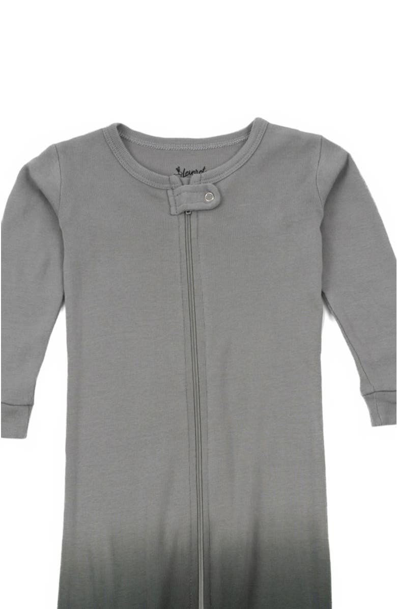 Leveret Footed Printed Cotton Pajamas, Solids, Stripes & Tie Dye, Alternate, color, Tie Dye Gray