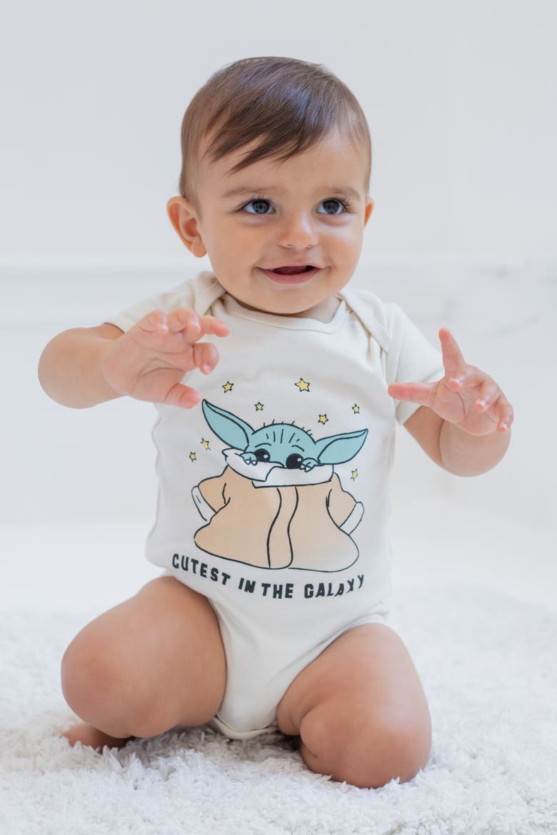 3-Pack Short Sleeve Bodysuits, Alternate, color, Egret Grey Yellow