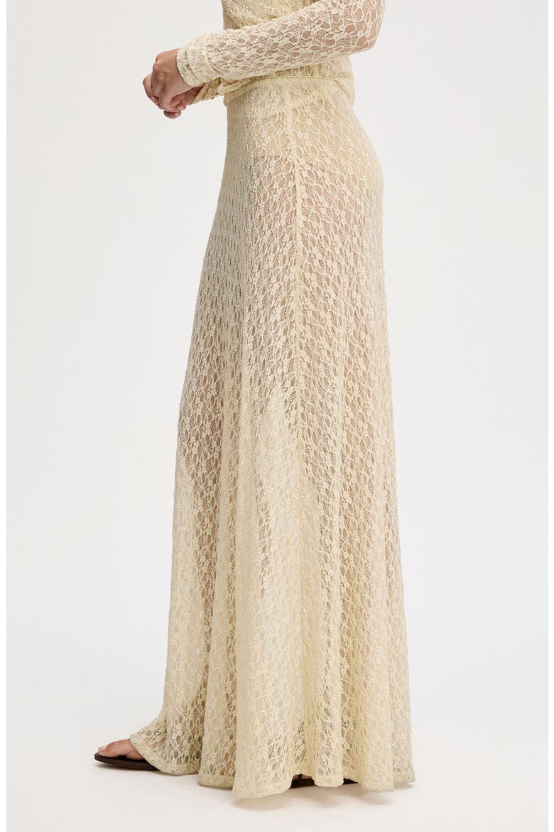 Lace Knit Maxi Skirt, Alternate, color, ALMOND