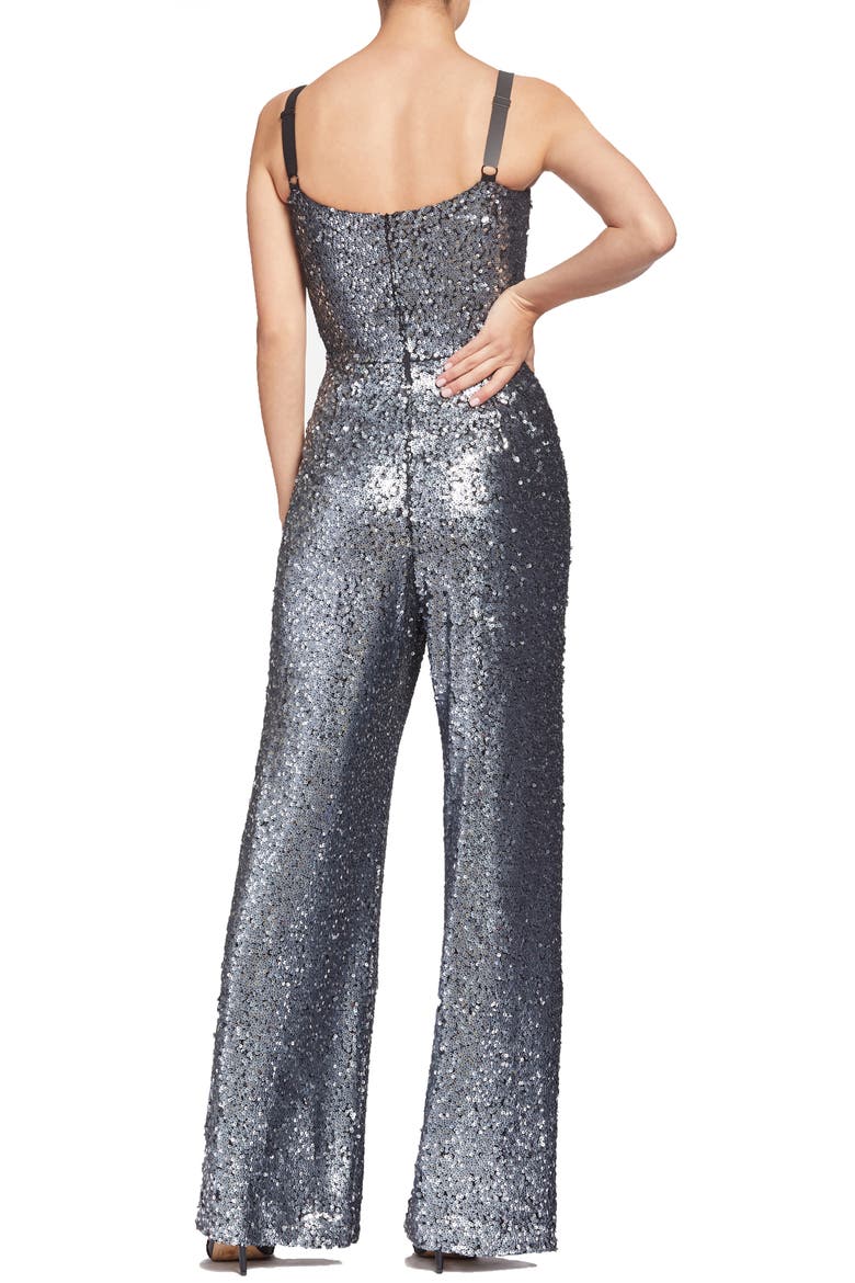 Victoria Sequin Wide Leg Jumpsuit, Alternate, color, SILVER