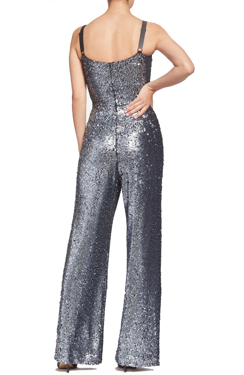 Dress the Population Victoria Sequin Wide Leg Jumpsuit, Alternate, color, 