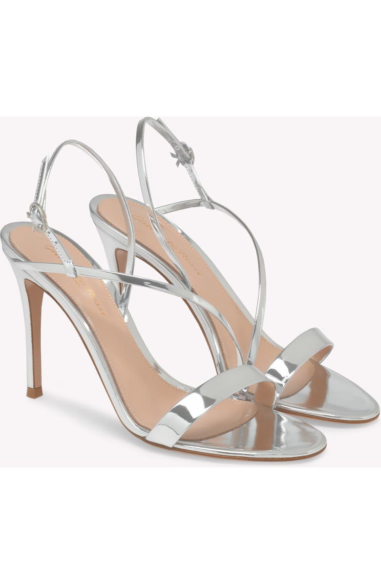 Gianvito Rossi Manhattan 95 Sandal, Alternate, color, Metallic Silver Leather