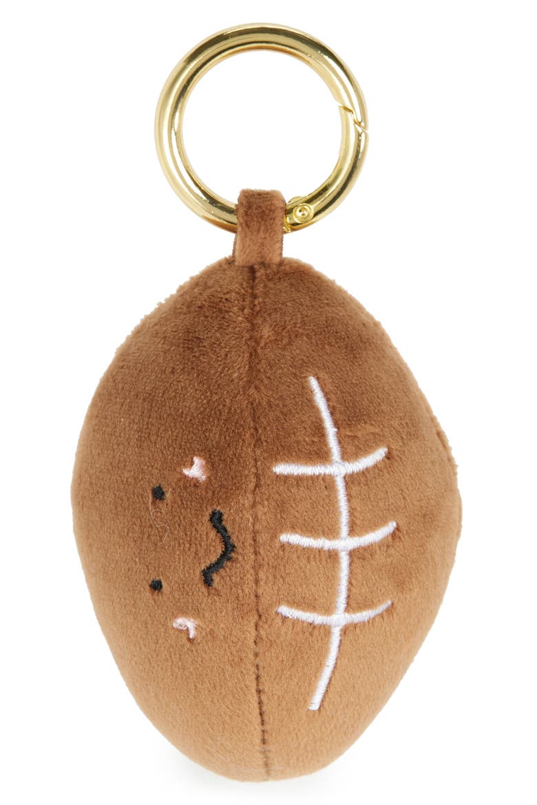 Stuffed Football Bag Charm, Main, color, BROWN MULTI- GOLD