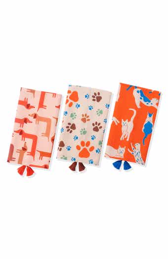 Set of 3 Cotton Waffle Knit Kitchen Towels