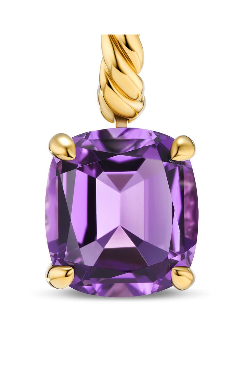 David Yurman Marbella Stone Drop Huggie Hoop Earrings, Alternate, color, 18K Yellow Gold/ Amethyst