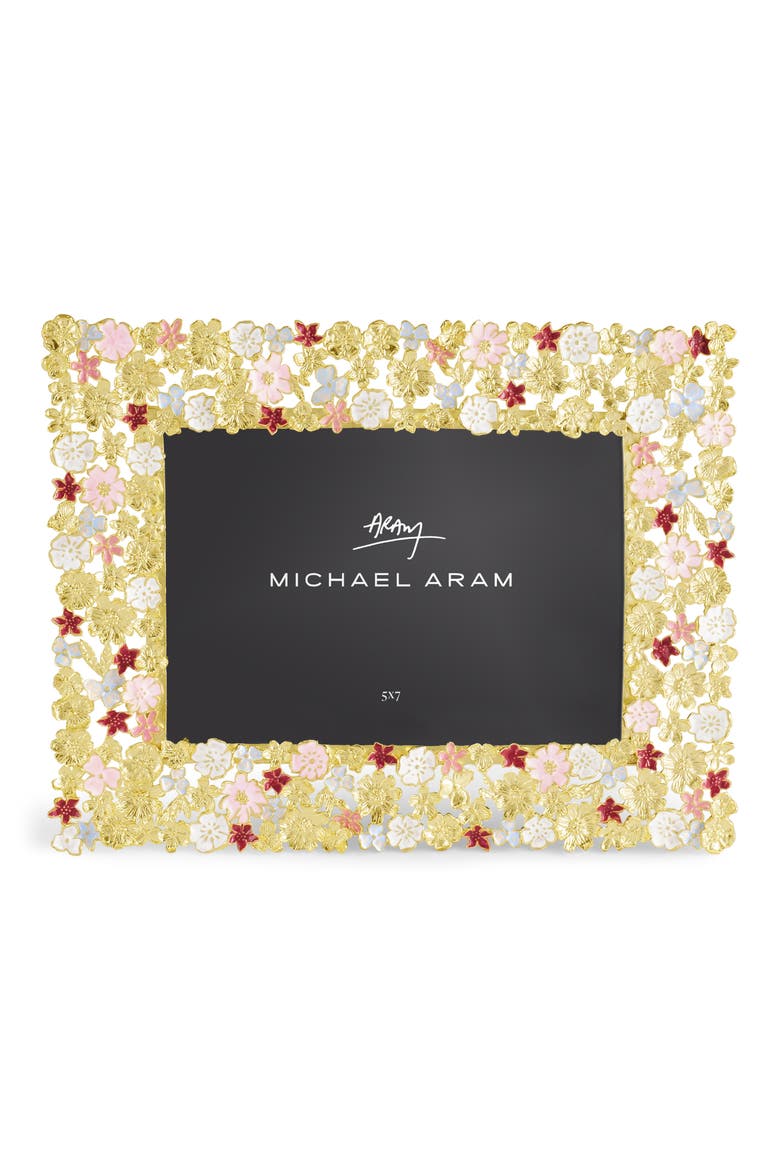 Wildflowers Sculpted 5x7 Picture Frame, Alternate, color, GOLD