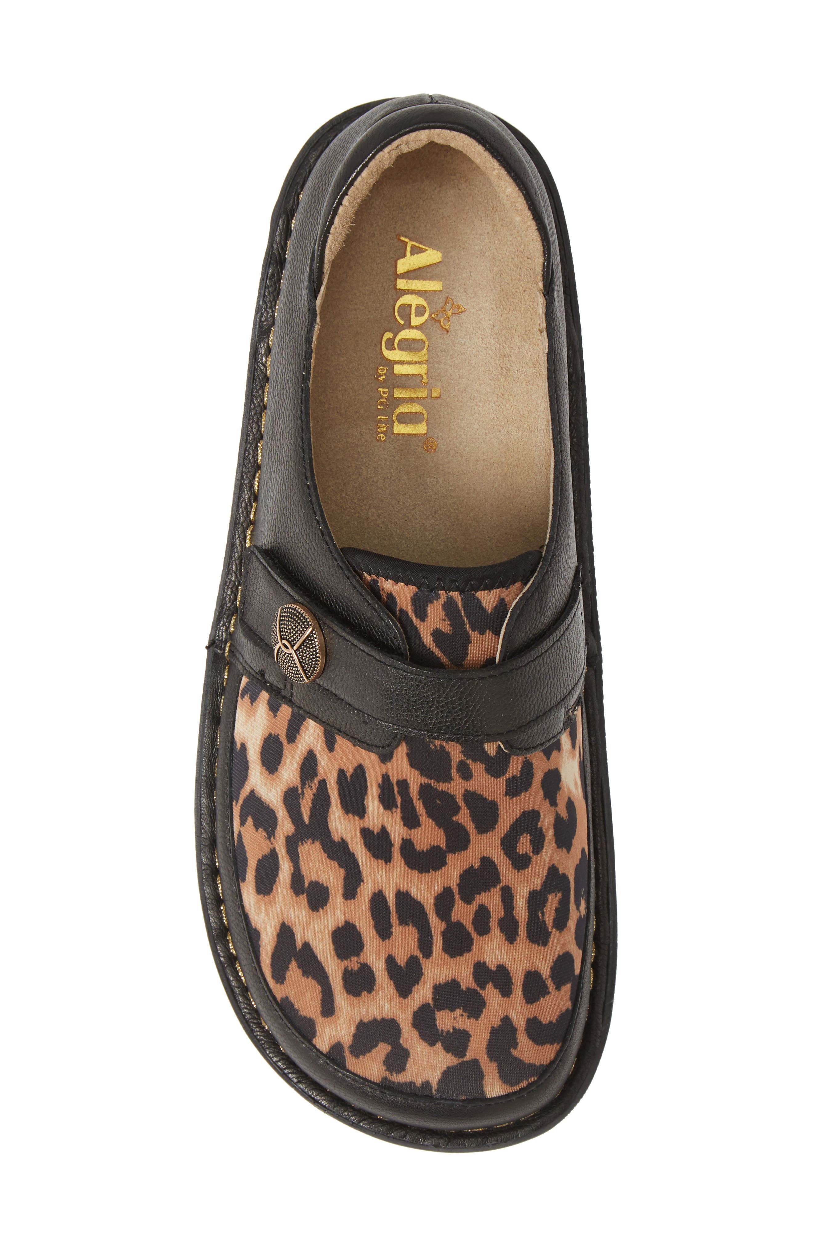 Alegria Brenna Slip-On, Alternate, color, LEOPARD PRINT FABRIC/ LEATHER