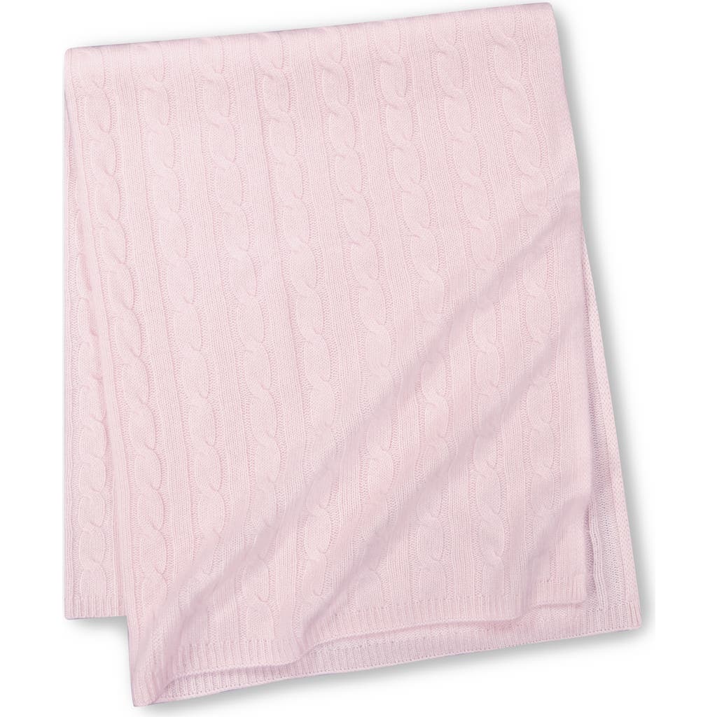 Sofia Cashmere Cable Knit Cashmere Baby Blanket In Pink