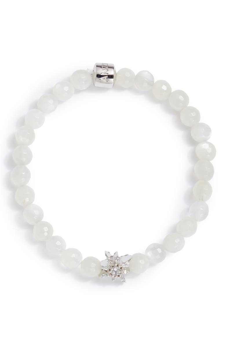Anzie Bohème Starburst Stone Bead Bracelet, Main, color, Moonstone