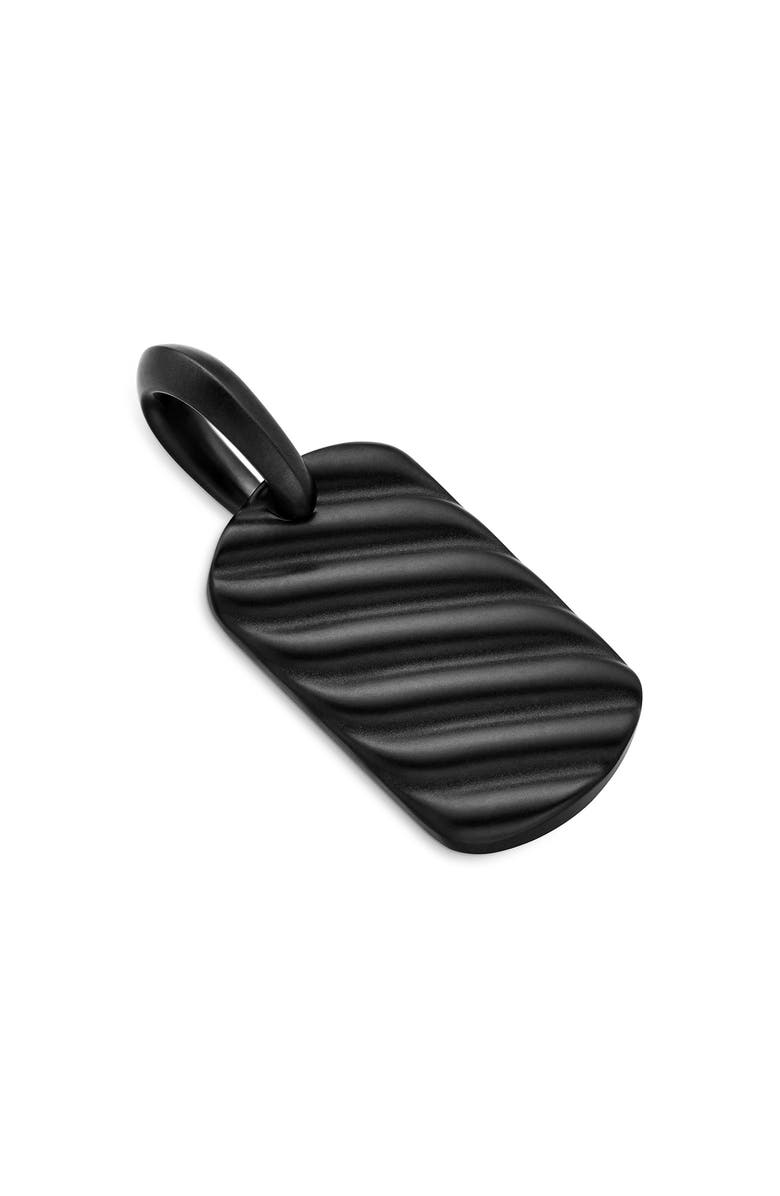 David Yurman Sculpted Cable Tag in Black Titanium, Alternate, color, 