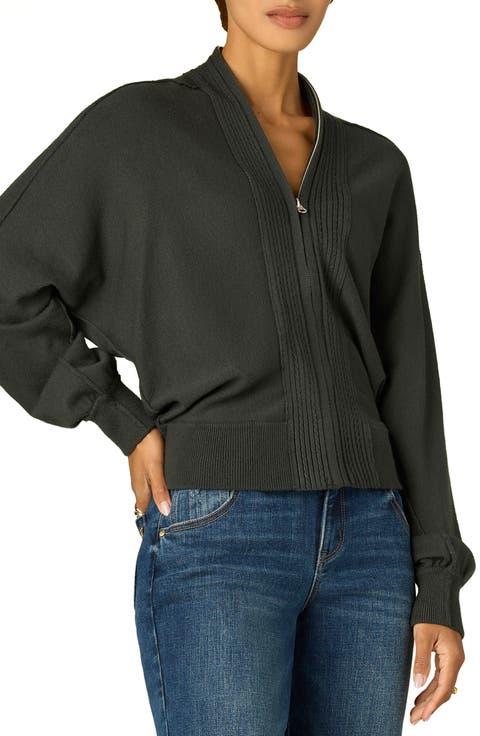 Dolman Sleeve Zip Cardigan