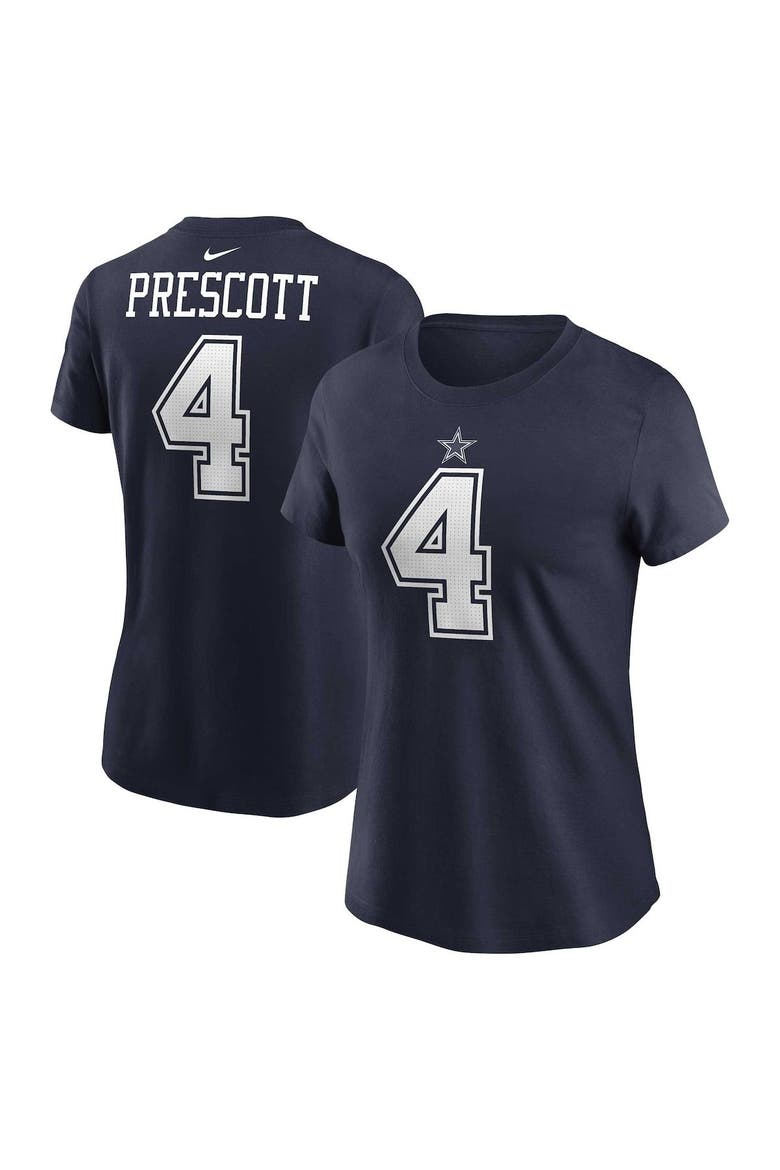 Women's Nike Dak Prescott Navy Dallas Cowboys Player Name & Number T-Shirt, Main, color, Navy