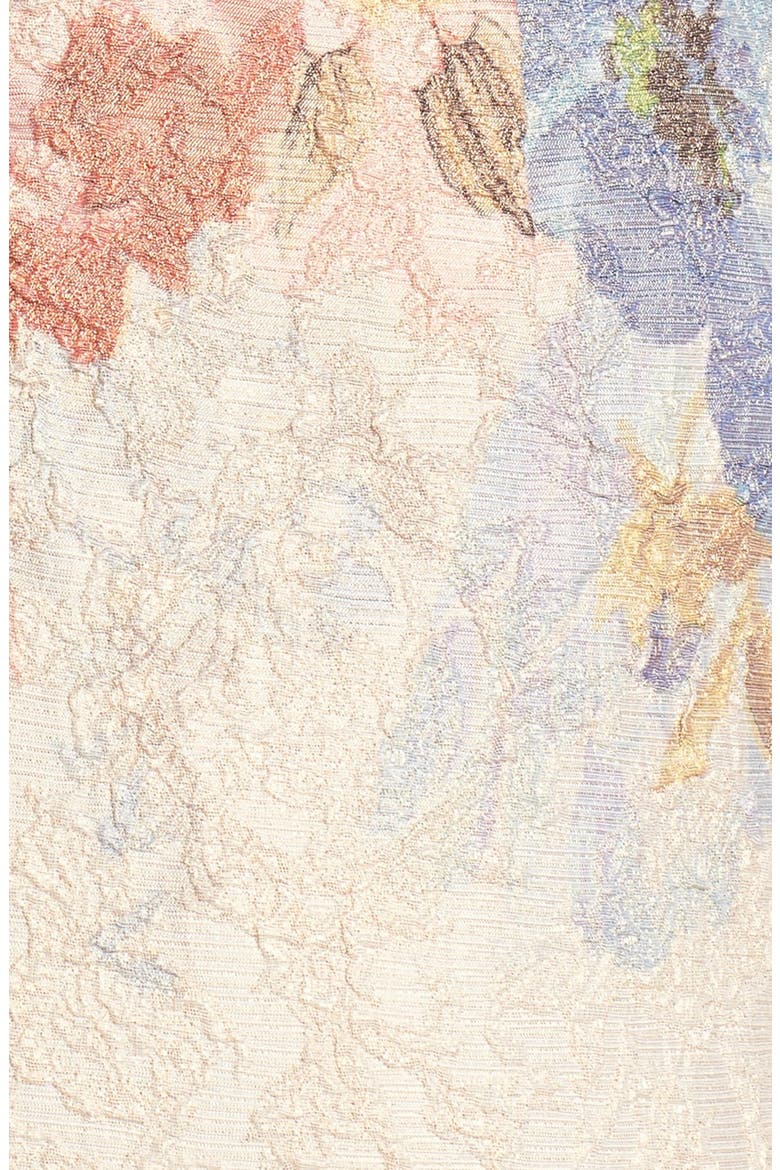 Matelassé Floral Jacquard Column Gown, Alternate, color, BLUSH MULTI