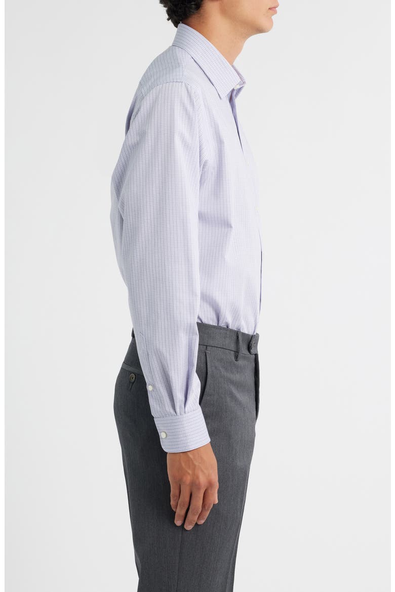 Traditional Fit Microplaid Premium Non-Iron Cotton Dress Shirt, Alternate, color, PURPLE ANTINORI PLAID