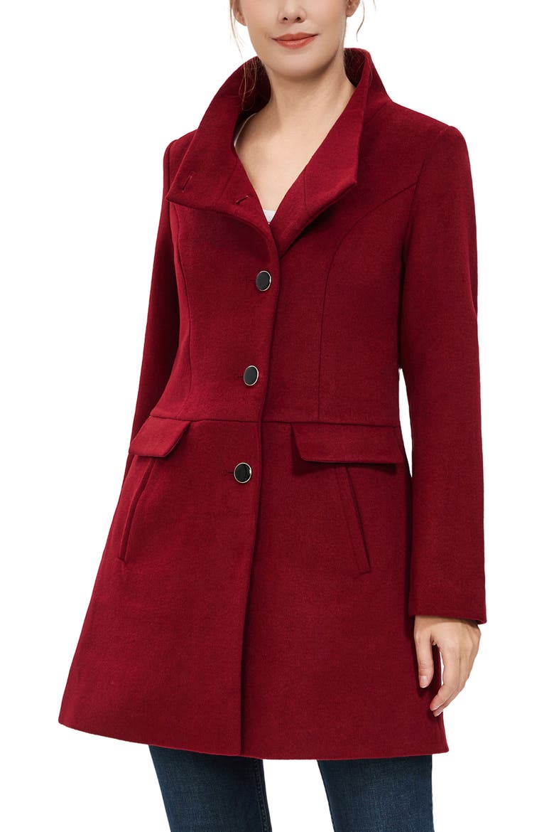 Women's Olivia Wool Blend Walking Coat, Alternate, color, Wine