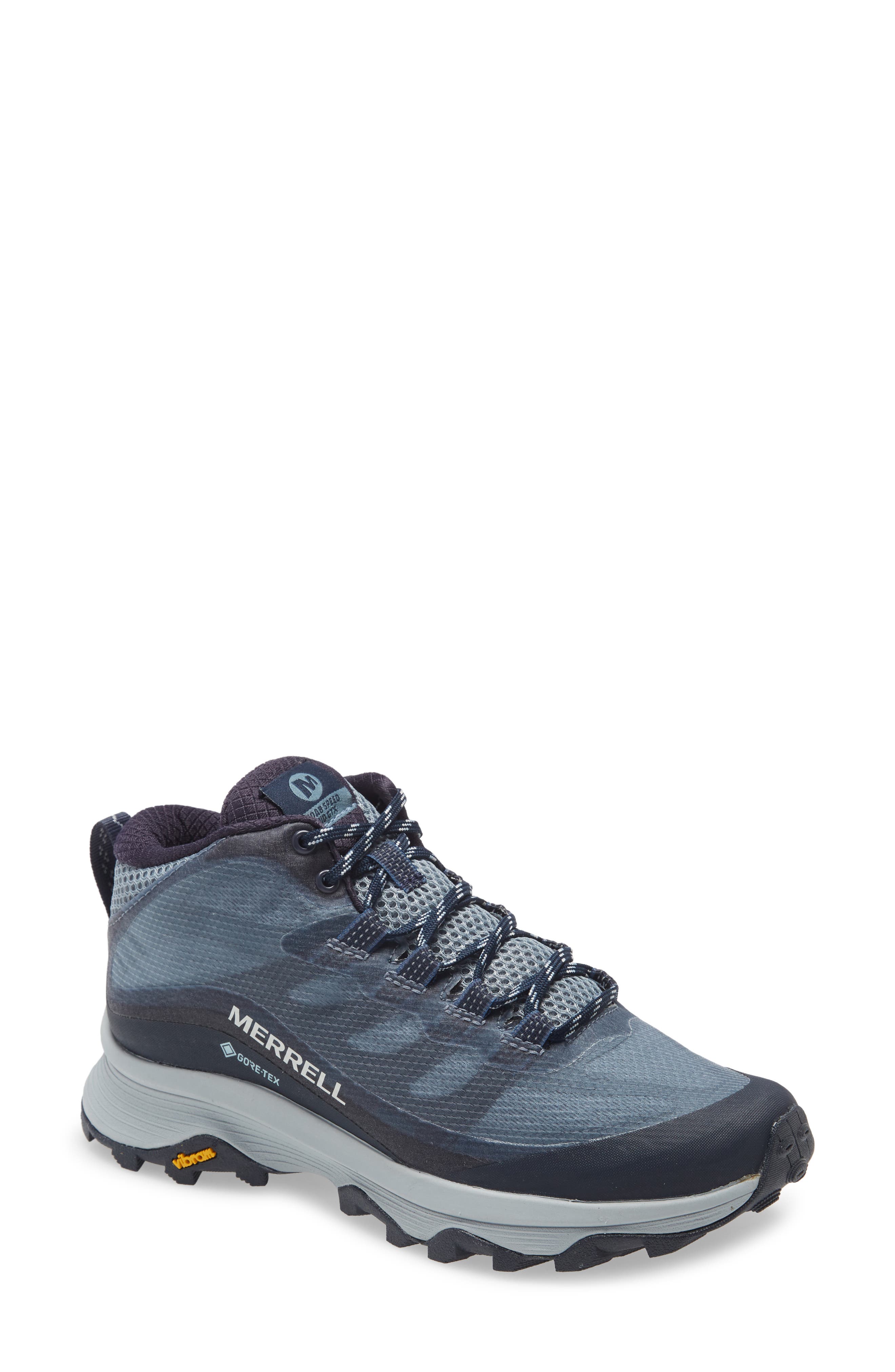 Moab Speed Gore-Tex® Mid Hiking Shoe, Main, color, NAVY