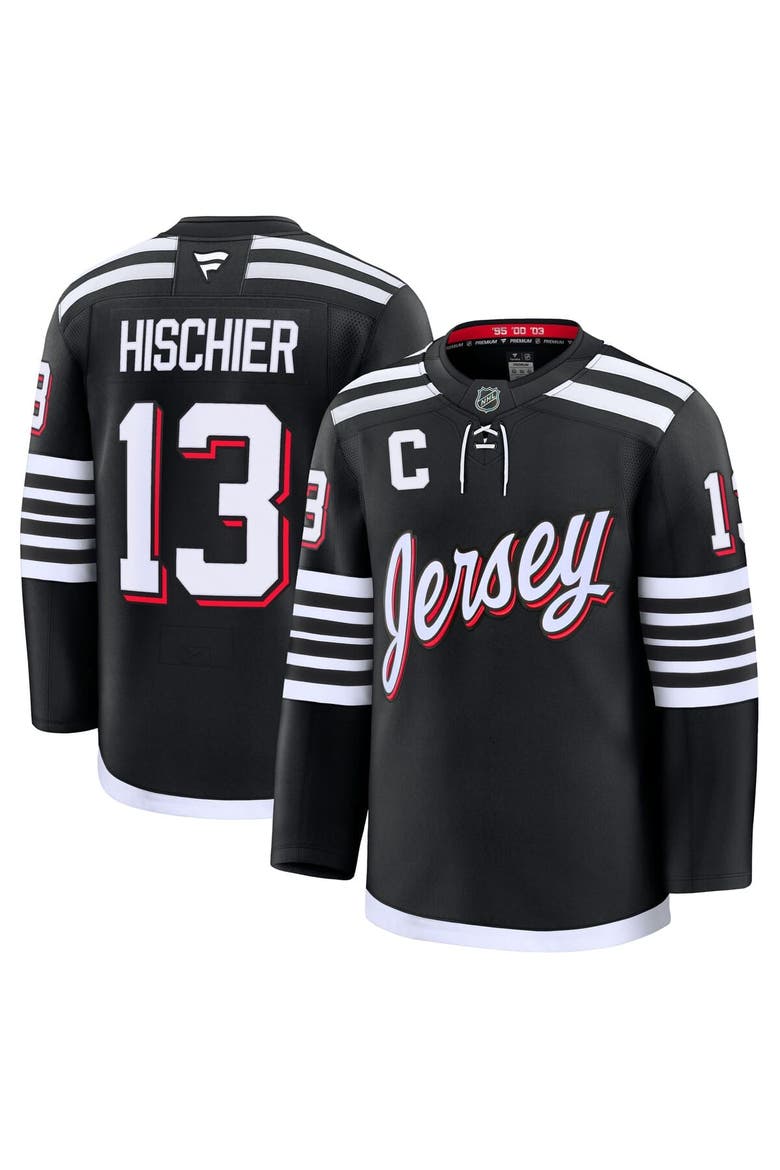Men's Fanatics Nico Hischier Black New Jersey Devils Alternate Premium Jersey, Main, color, Black