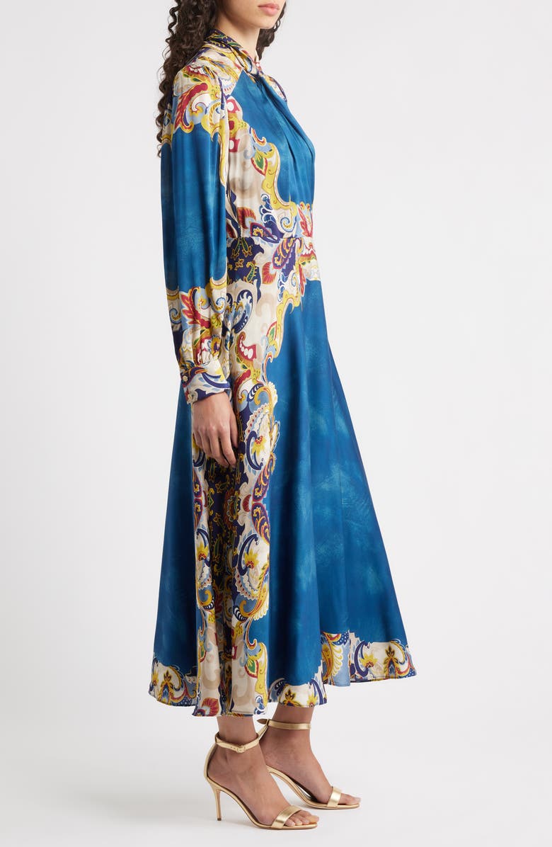 Elie Tahari The Raquel Long Sleeve Maxi Dress, Alternate, color, Eclipse Paisley Print