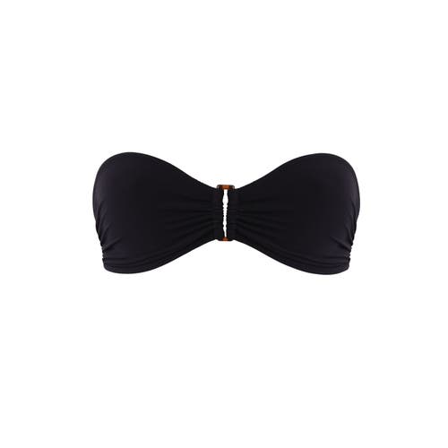 Vilebrequin Solid Ring Bandeau Bikini Top In Noir