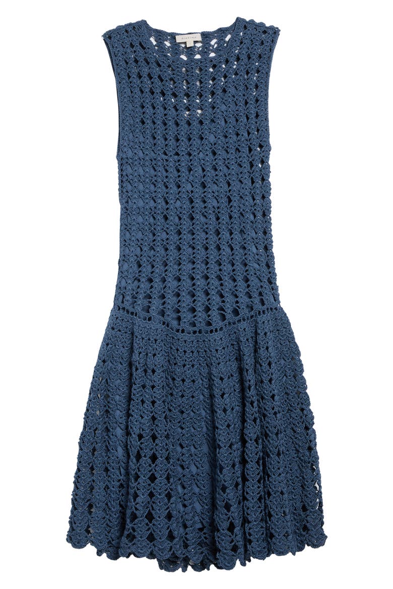 Luna Crochet Mini Dress, Main, color, STORM