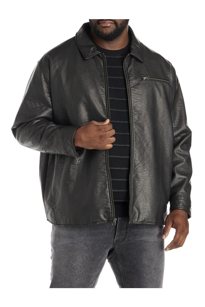Big & Tall Moto Jacket, Main, color, BLACK