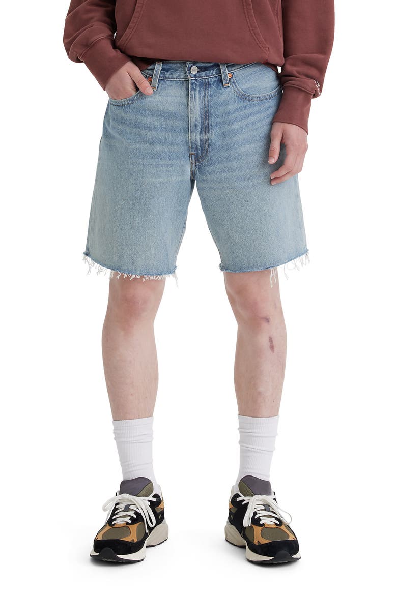 468 Loose Raw Hem Denim Shorts, Main, color, ASTRO JAM SHORT