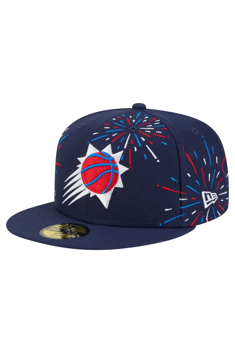 Men's New Era  Navy Phoenix Suns Americana Fireworks 59FIFTY Fitted Hat, Main, color, Navy