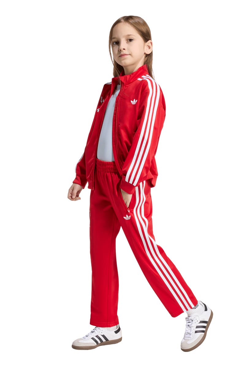 adidas Originals x Disney Kids' Firebird Track Jacket & Pants Set, Alternate, color, Better Scarlet/ White