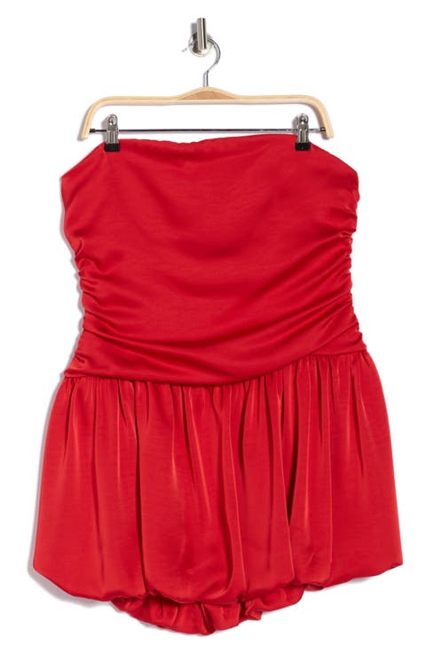 Strapless Satin Bubble Dress