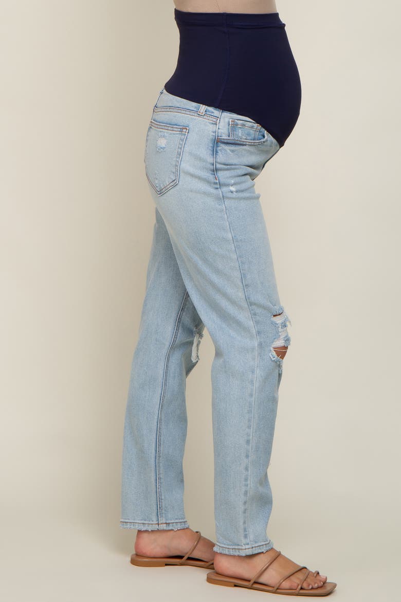 Distressed Knee Maternity Jeans, Alternate, color, Light Blue