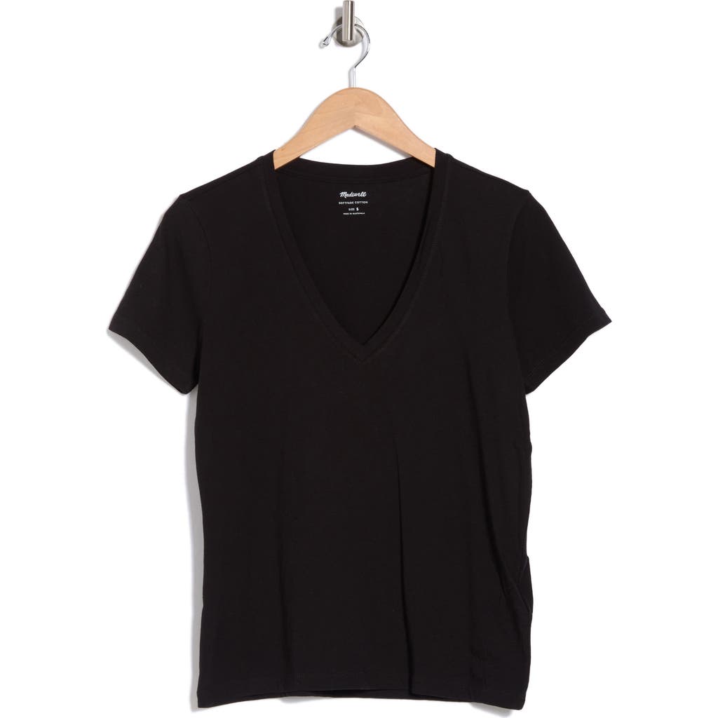 Shop Madewell Whisper V-neck T-shirt In Jet Black
