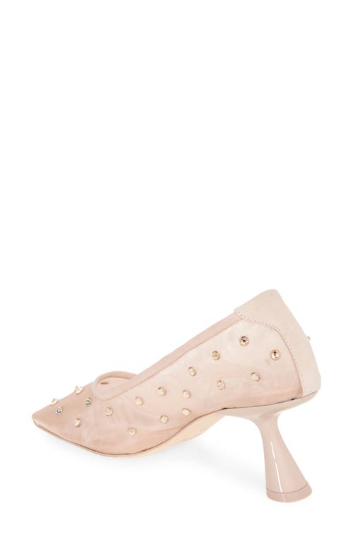Cult Gaia Winnie Crystal Mesh Pumps In Beige