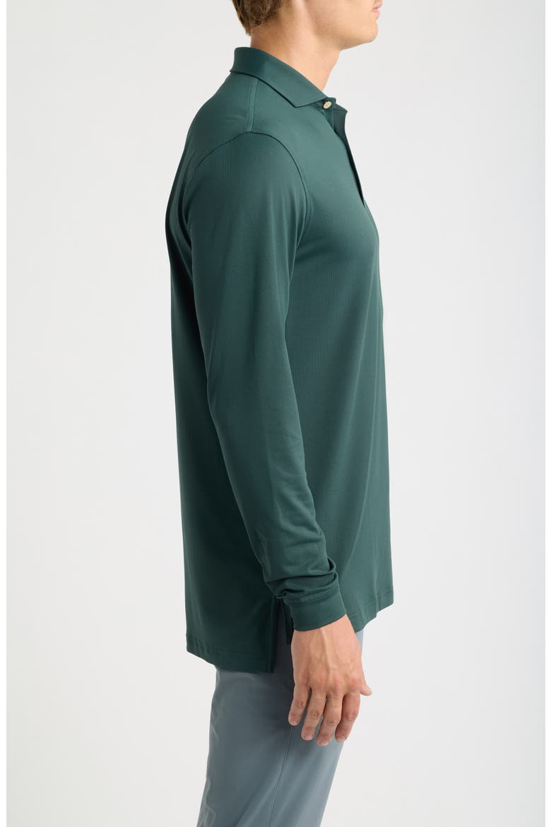 Lyons Heathered Long Sleeve Performance Jersey Polo, Alternate, color, PINE BROOK
