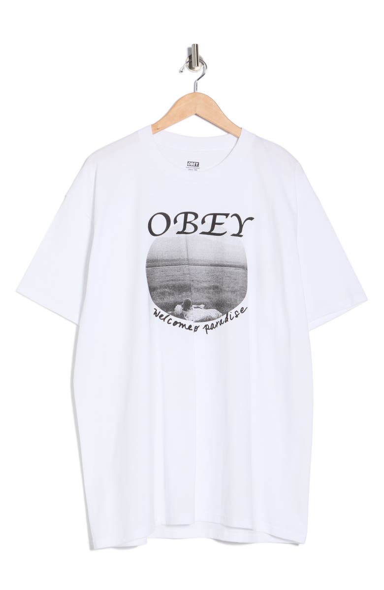 Obey Welcome to Paradise Graphic T-Shirt, Alternate, color, White