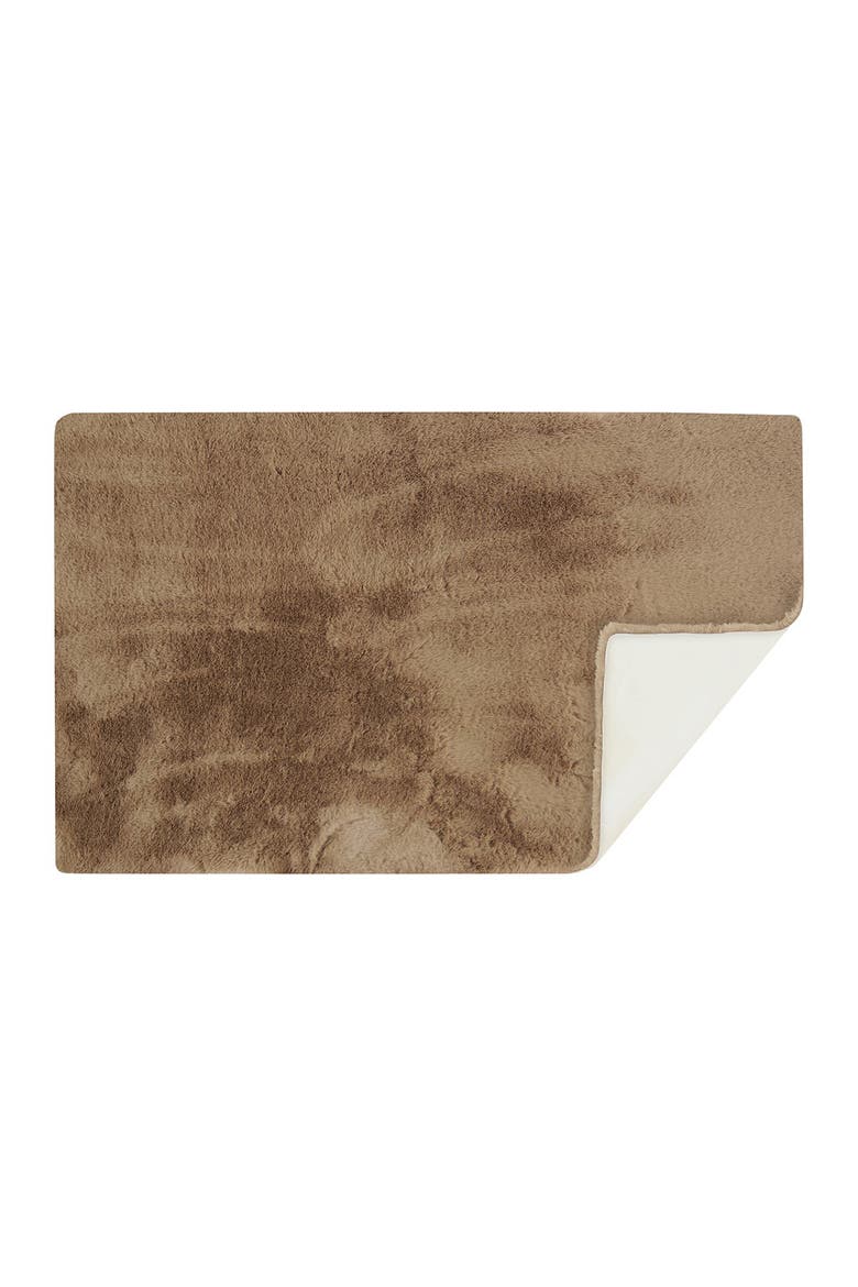 Faux Fur Rectangular Throw 3' X 5' - Taupe, Alternate, color, TAUPE