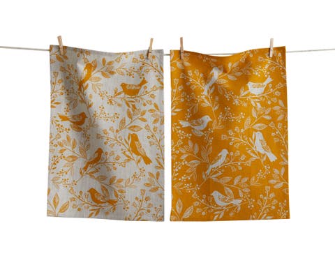 Canyon Print Birds & Vines Dt S/2 Ochre Ochre Cotton Everyday