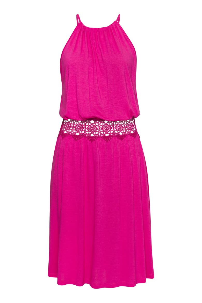 Crochet Detail Dress, Alternate, color, Pink