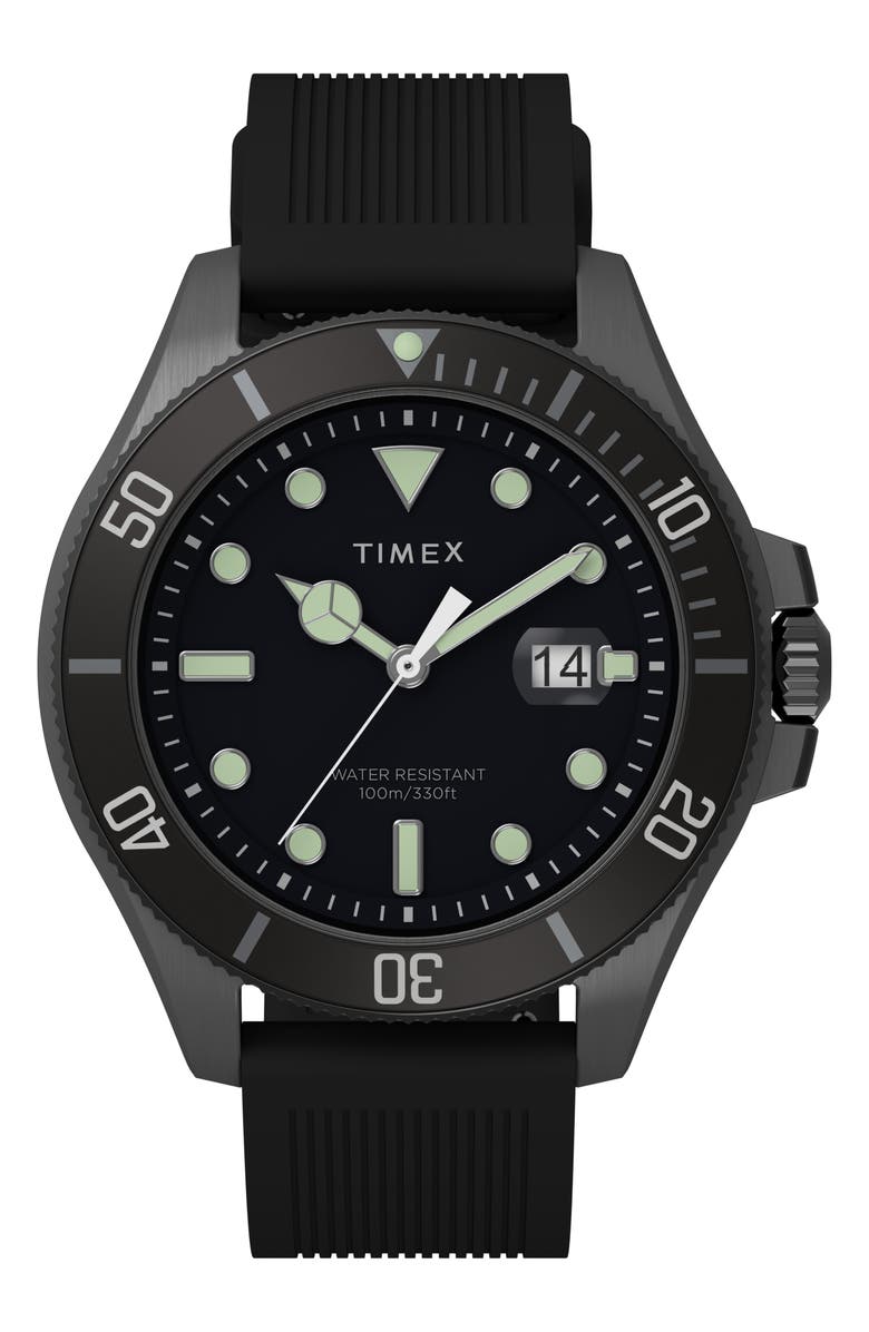 Timex<sup>®</sup> Harborside Coast Silicone Strap Watch, 43mm, Main, color, 