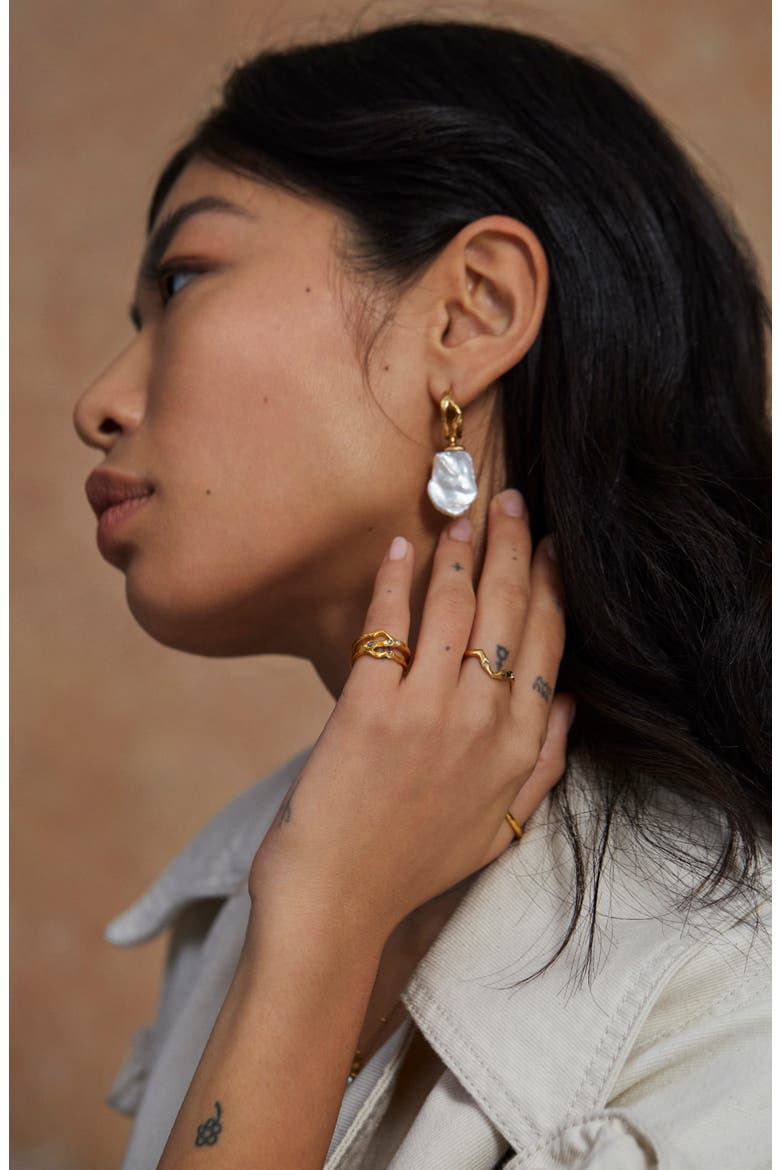 Large Keshi Pearl Hoop Earrings, Alternate, color, GP