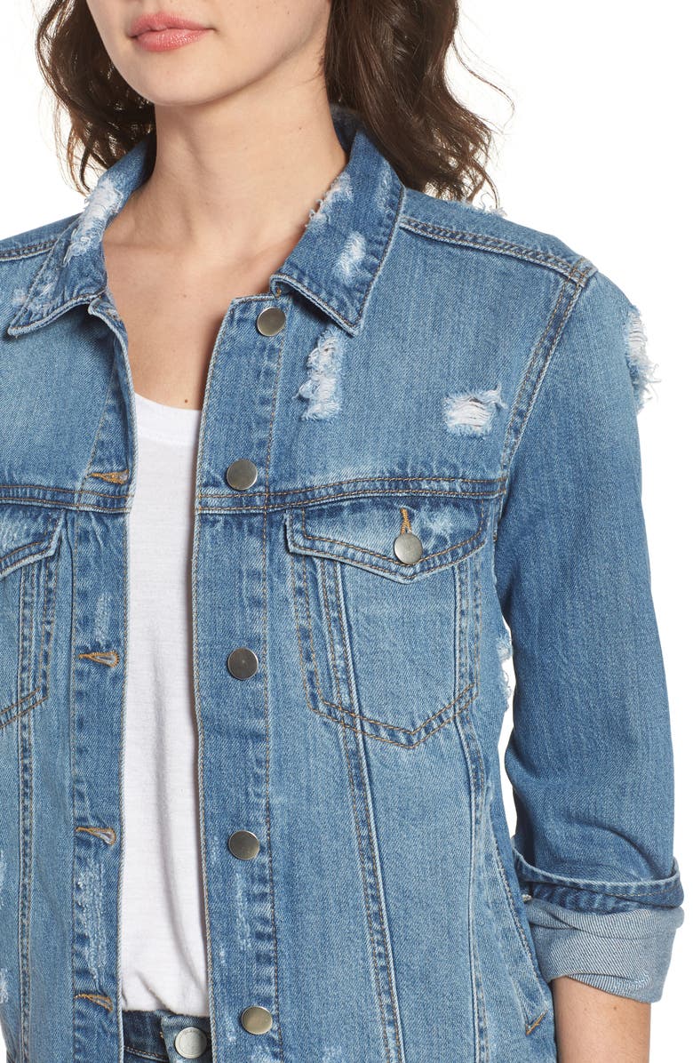 BP. Ripped Denim Jacket, Alternate, color, 